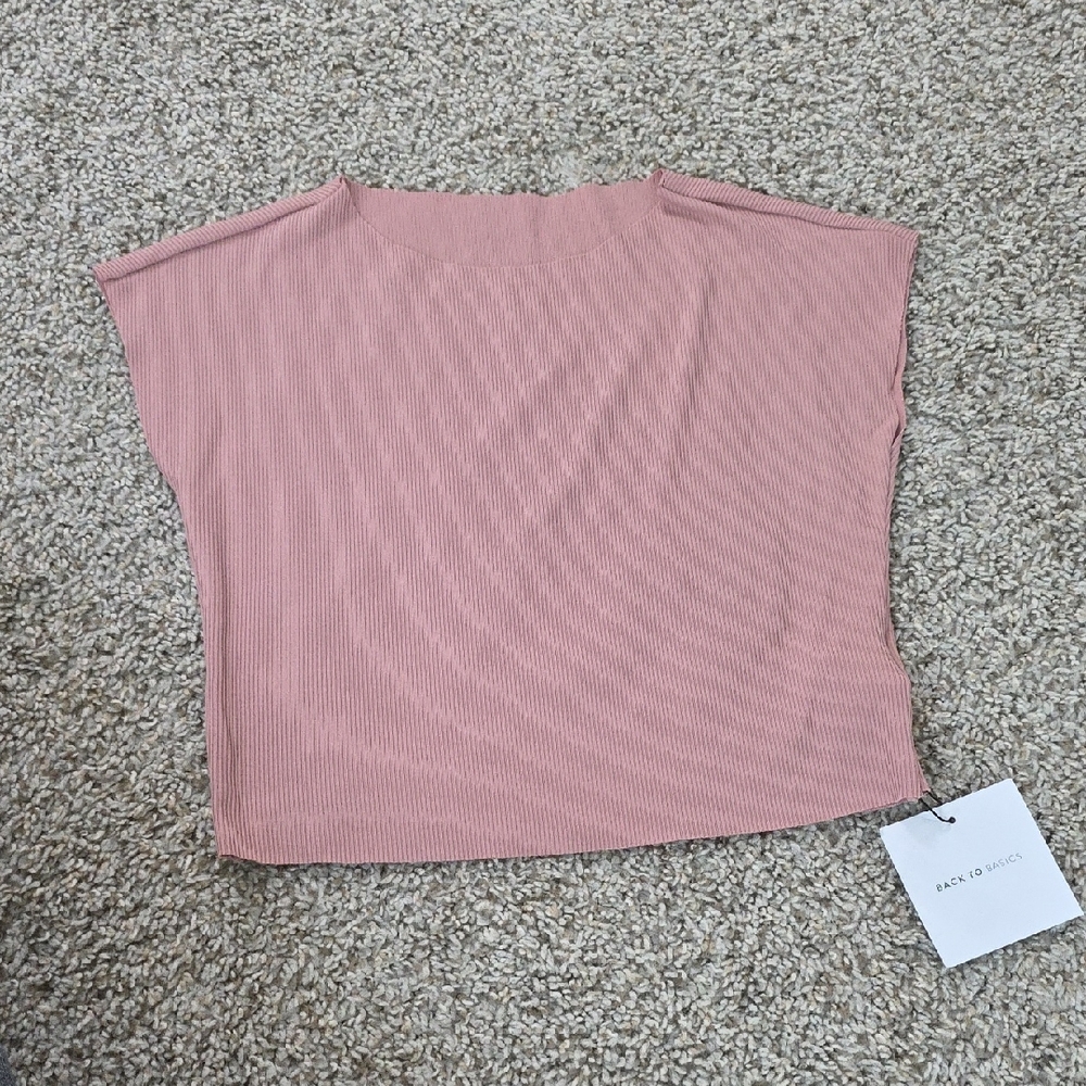 SHEIN Pink Ribbed Sleeveless Tank Top